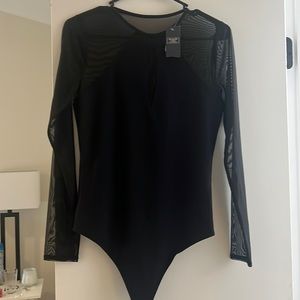 NWT black and mesh Abercrombie bodysuit